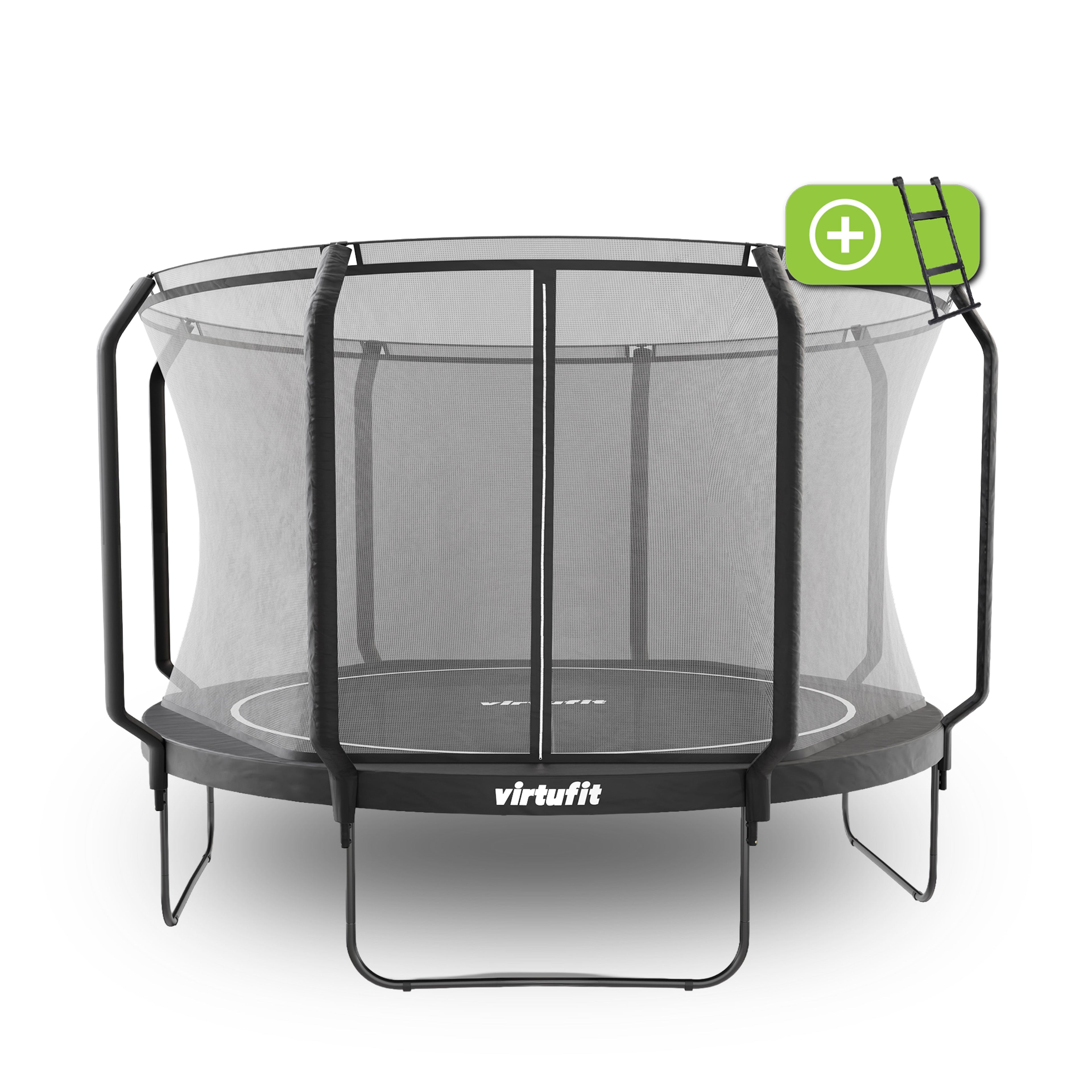 VirtuFit Premium Trampoline met Veiligheidsnet - Zwart - 366 cm