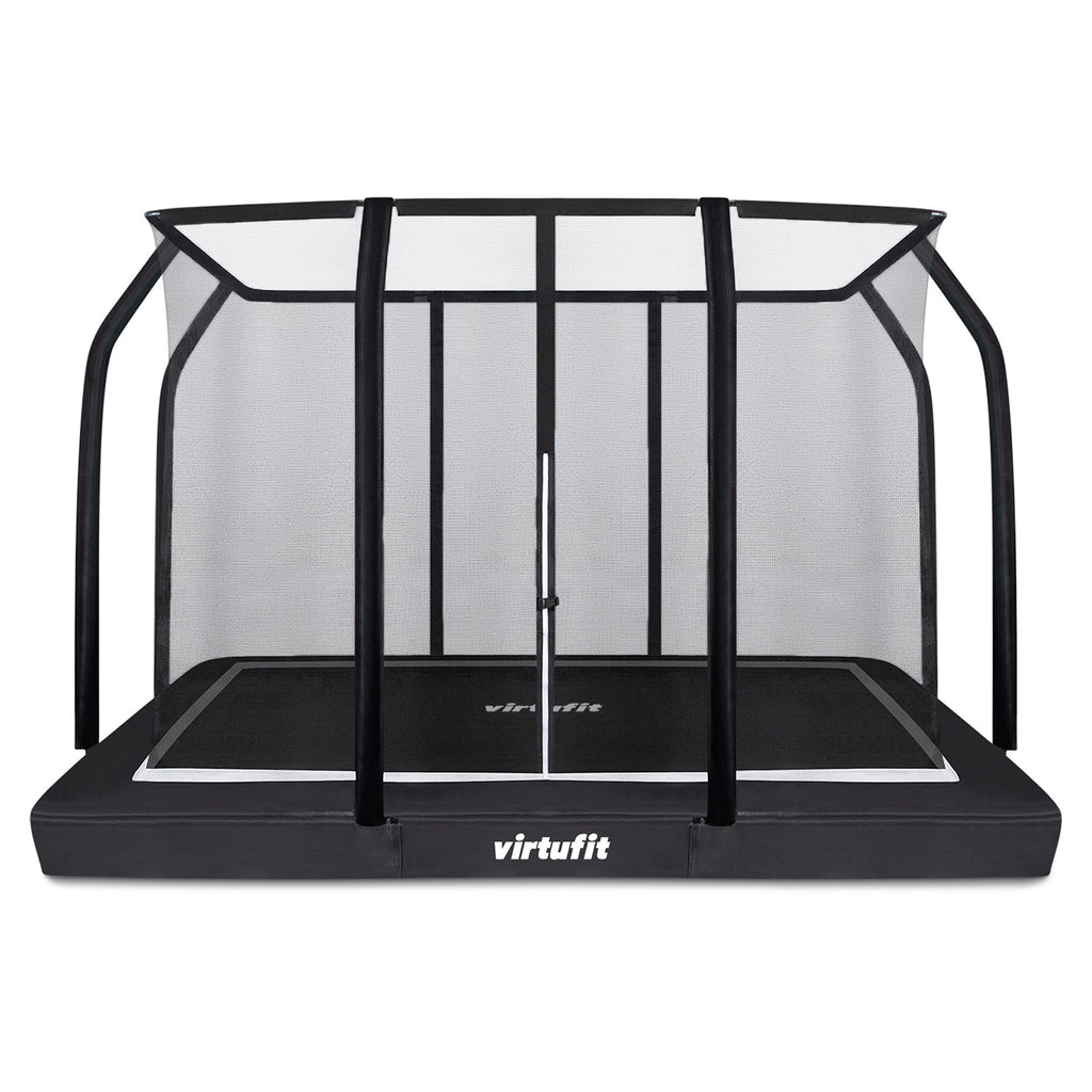 VirtuFit Premium Inground Trampoline met Veiligheidsnet - Zwart - 244 x 366 cm