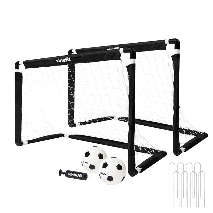 VirtuFit Kinder Voetbaldoelen Set met 2 Ballen en Pomp - Voetbalgoals - 92 x 64 cm