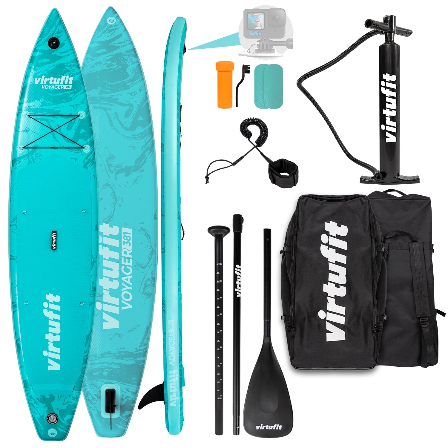 Virtufit Supboard Voyager 381 - Turquoise - Inclusief accessoires en draagtas