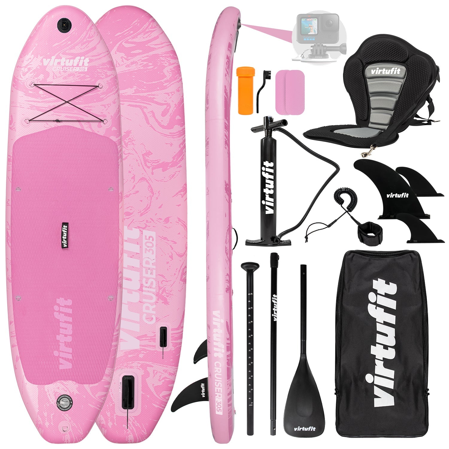 VirtuFit Supboard Cruiser 305 - Pink - Met Kajak zitje, accessoires en draagtas