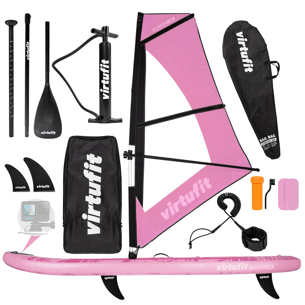 Virtufit Supboard Surfer 305 - Pink - Inclusief Windzeil en accessoires