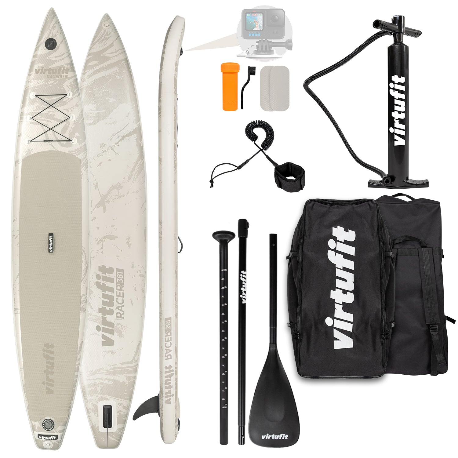 Virtufit Supboard Racer 381 - Sand Beige - Inclusief accessoires en draagtas