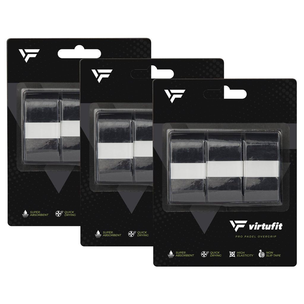 VirtuFit Pro Padel Overgrip - Zwart - 9 Stuks