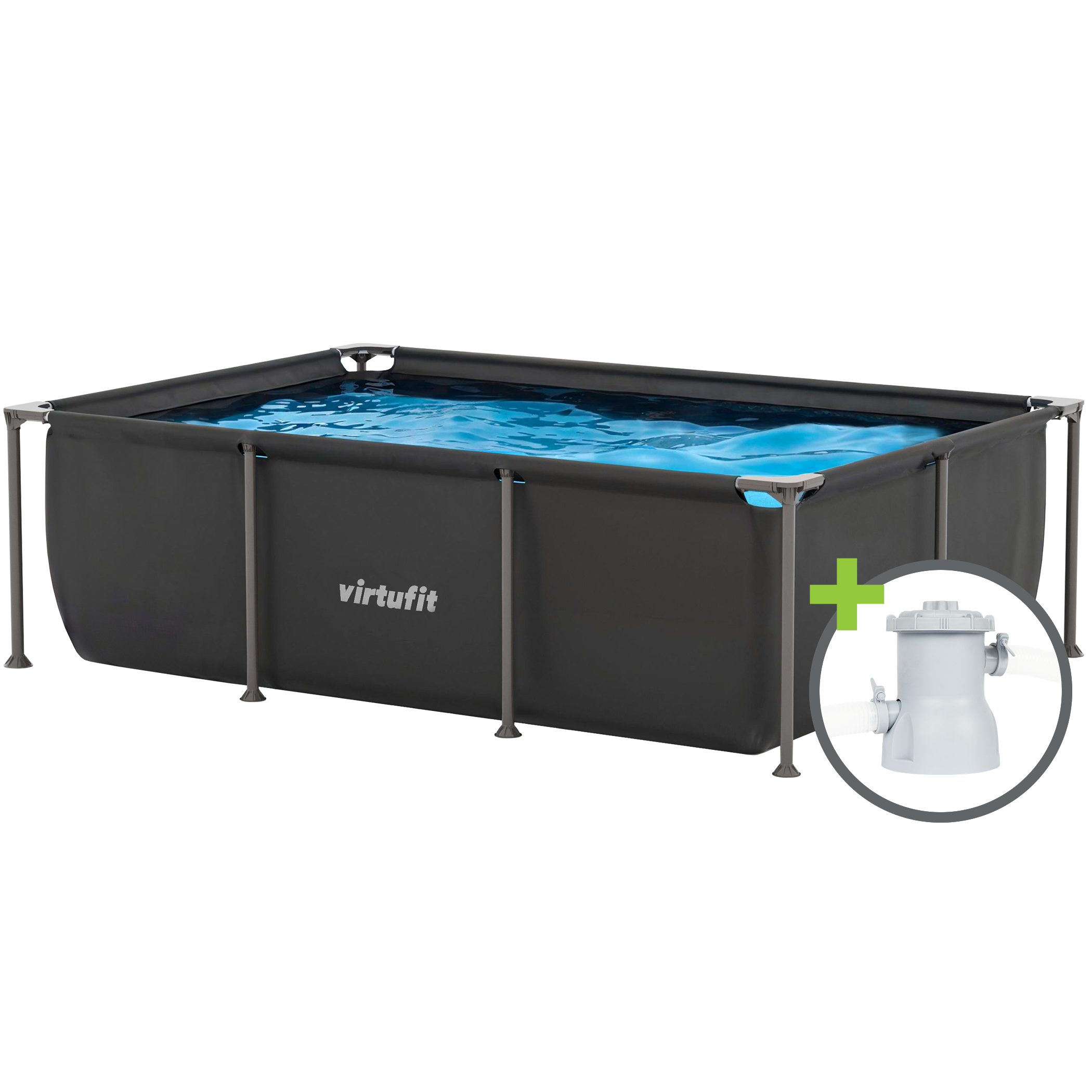 VirtuFit Rechthoekig Zwembad - 260 x 180 cm - Inclusief Filterpomp - Tweedekans - Hoofdafbeelding