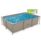 VirtuFit Rechthoekig Zwembad - 260 x 180 x 66 cm - Beige - Inclusief Filterpomp