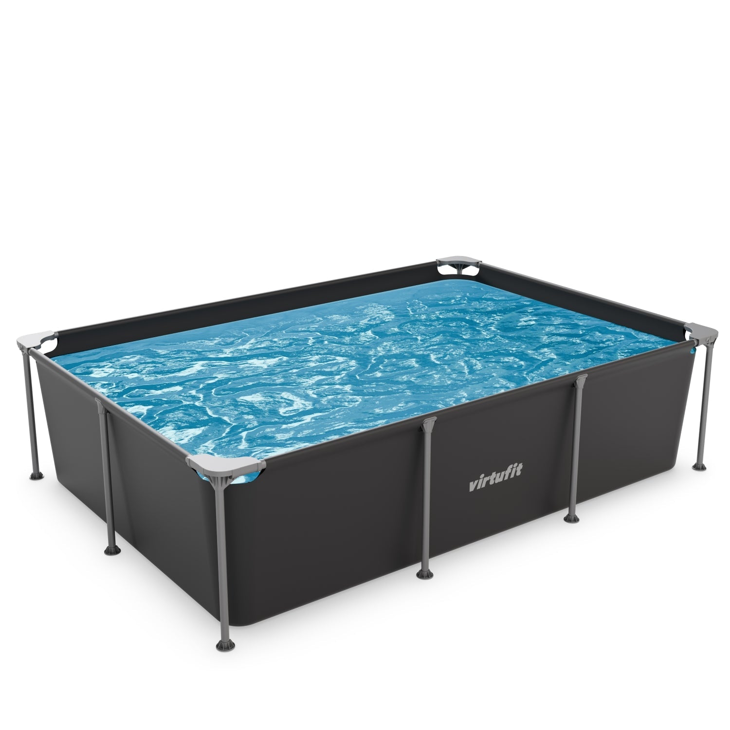 VirtuFit Rechthoekig Zwembad - 260 x 180 x 66 cm - Antraciet