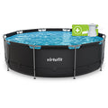 VirtuFit Rond Zwembad - Ø366 x 100 cm - Antraciet - Inclusief Filterpomp
