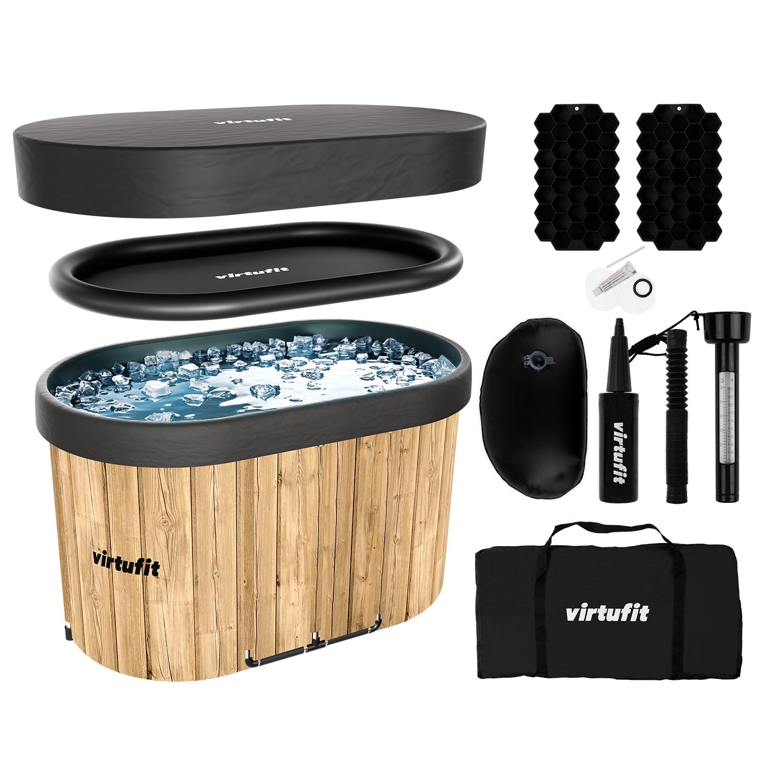 VirtuFit IJsbad Ovaal - Wood Look - 500 Liter - Inclusief accessoires