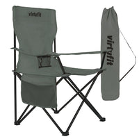 VirtuFit Opvouwbare Camping Stoel - Strandstoel - Grijs