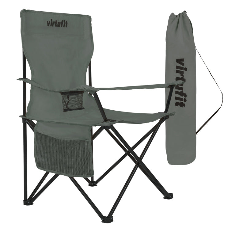 VirtuFit Opvouwbare Camping Stoel - Strandstoel - Grijs