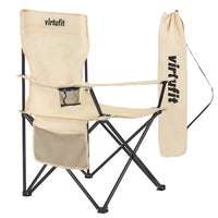 VirtuFit Opvouwbare Camping Stoel - Strandstoel - Beige