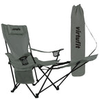 VirtuFit Opvouwbare Camping Stoel met Voetsteun - Strandstoel - Grijs - Tweedekans