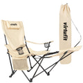 VirtuFit Campingstoel opvouwbaar met voetsteun - Strandstoel  - Beige