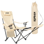 VirtuFit Campingstoel opvouwbaar met voetsteun - Strandstoel  - Beige