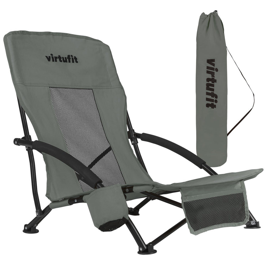VirtuFit Strandstoel opvouwbaar - Campingstoel - Grijs