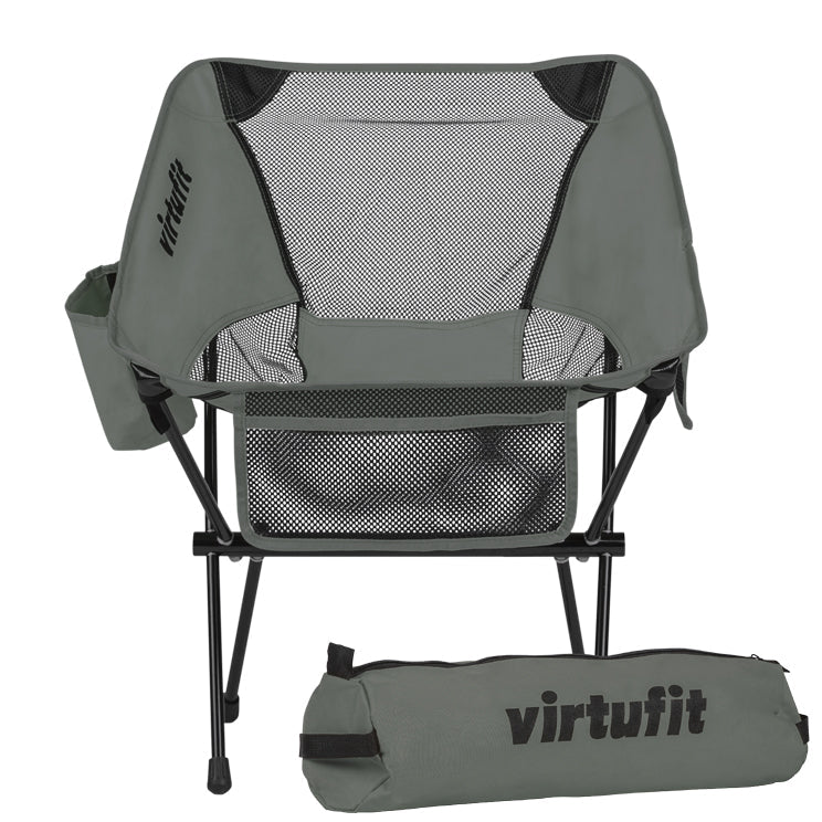 VirtuFit Camping Stoel Compact - Strandstoel - Opvouwbaar - Grijs