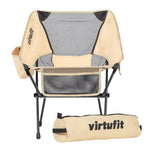 VirtuFit Camping Stoel Compact - Strandstoel - Opvouwbaar - Beige
