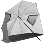 VirtuFit Strandparasol Premium - Windscherm - Strandtent - 200 cm - Grijs