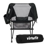 VirtuFit Camping Stoel Compact - Strandstoel - Opvouwbaar - Zwart
