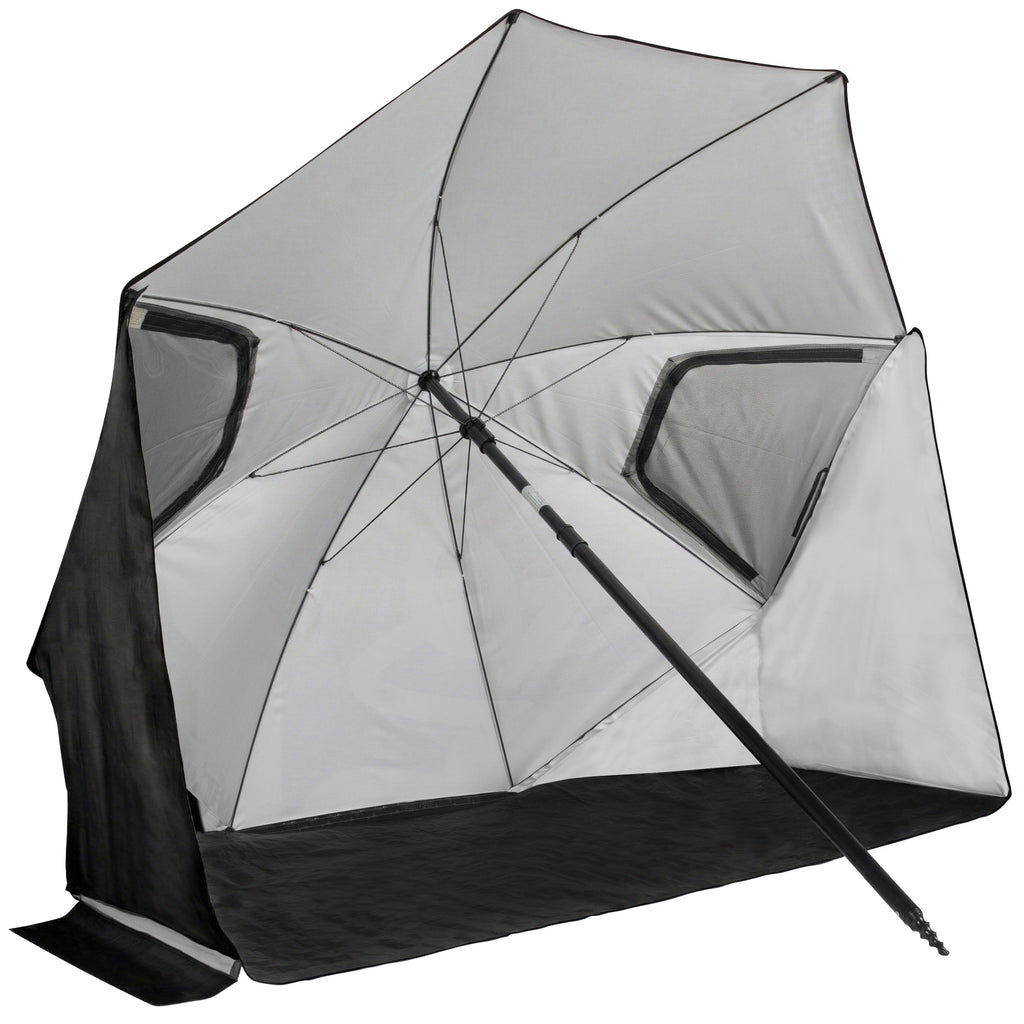VirtuFit Strandparasol Premium - Windscherm - Strandtent - 200 cm - Zwart