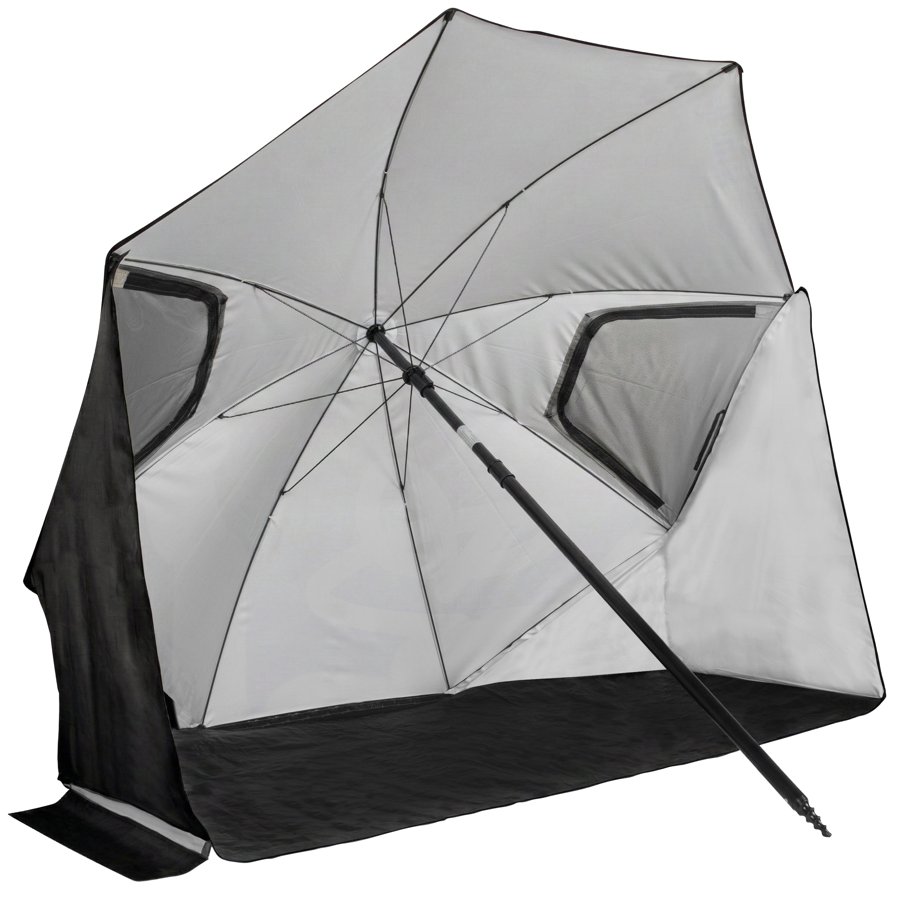 VirtuFit Strandparasol Premium - Windscherm - Strandtent - 200 cm - Zwart