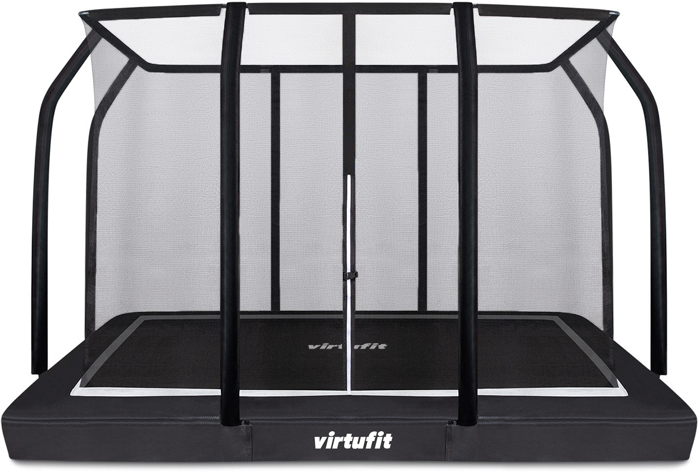 VirtuFit Premium Inground Trampoline met Veiligheidsnet - Zwart - 213 x 305 cm - Tweedekans