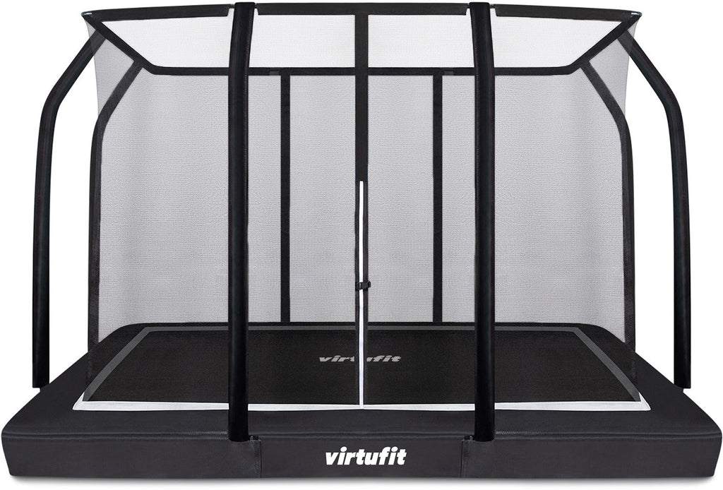 VirtuFit Premium Inground Trampoline met Veiligheidsnet - Zwart - 213 x 305 cm