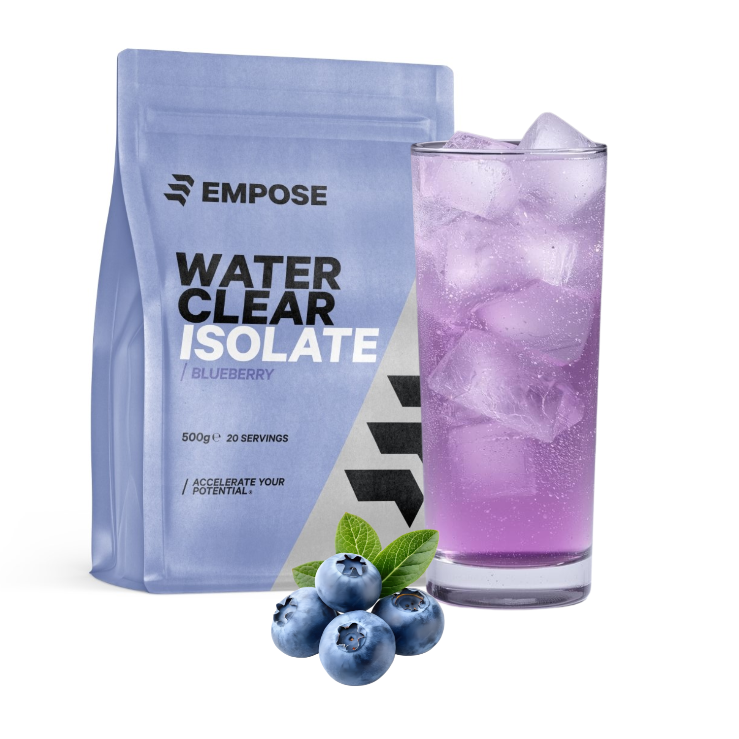 Empose Nutrition Water Clear Isolate - Proteine Ranja - Eiwit Poeder - 500 gr - Blauwe Bes