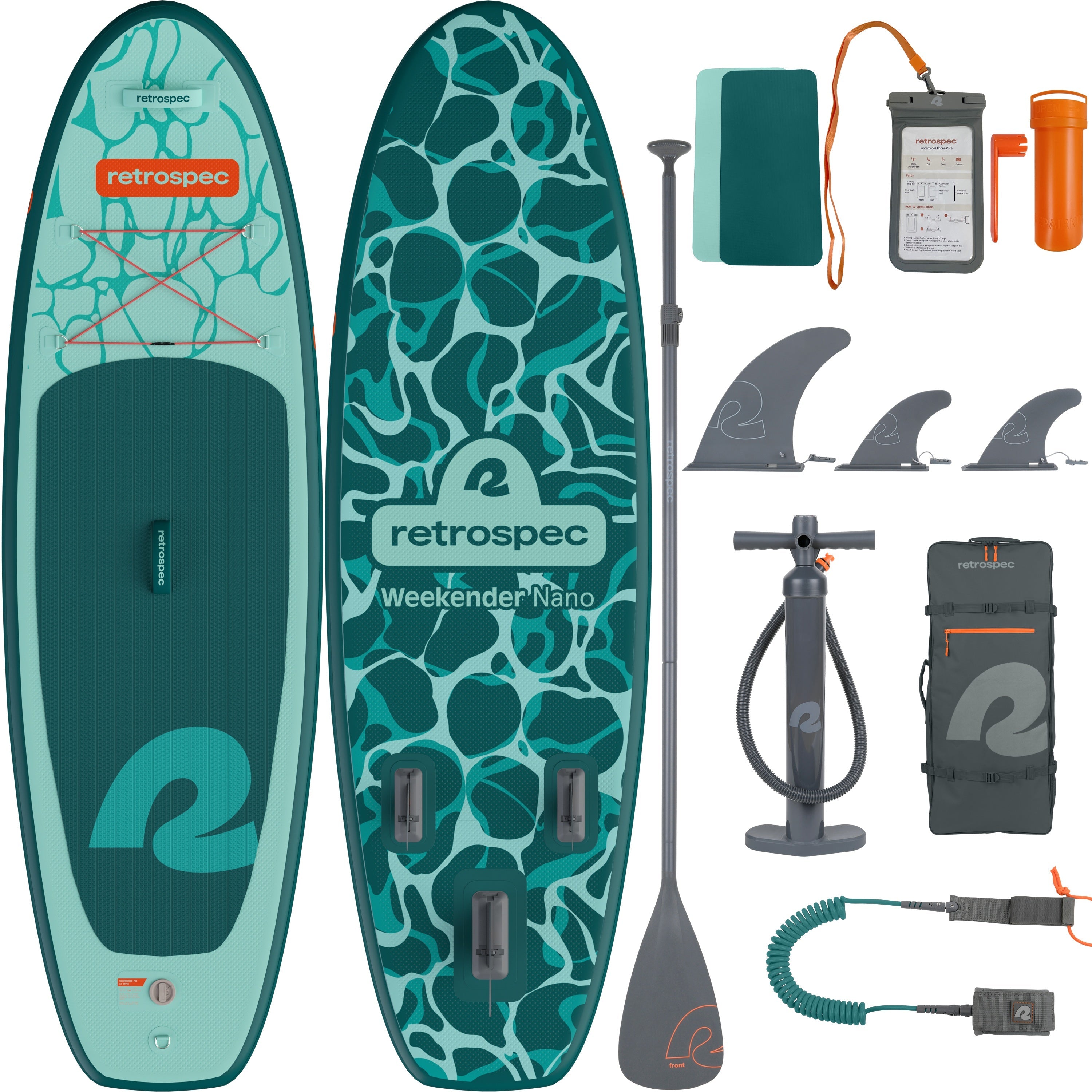 Retrospec Supboard Weekender Nano iSUP - 259 cm - Seafoam Ripple