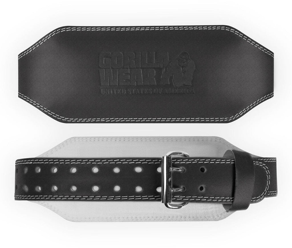 Gorilla Wear Halterriem - 6 Inch Padded Leren Lifting Belt - Zwart