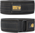 Gorilla Wear Halterriem - 4 Inch Nylon Lifting Belt - Zwart/Goud
