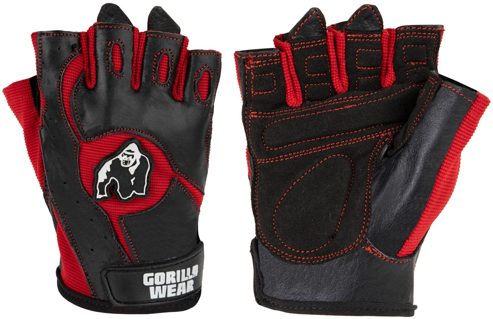 Gorilla Wear Mitchell Training Gloves - Fitness Handschoenen - Zwart/Rood