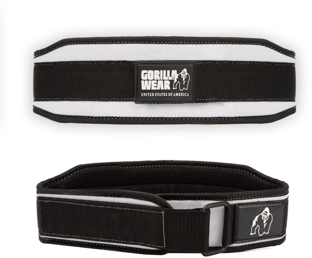 Gorilla Wear Halterriem - 4 Inch Dames Lifting Belt - Zwart/Wit