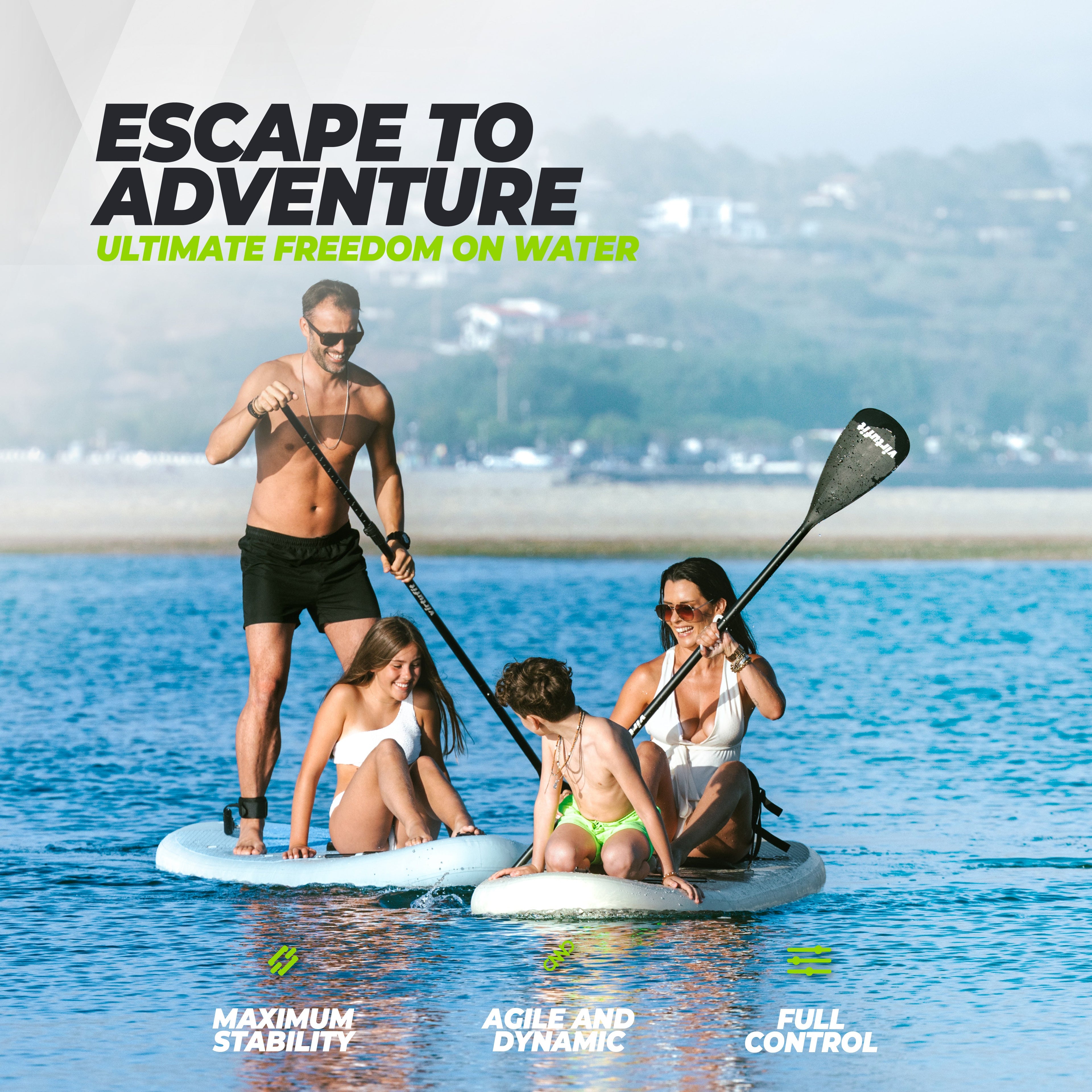 VirtuFit Supboard Cruiser 305 - Turquoise - Met Kajak zitje, accessoires en draagtas