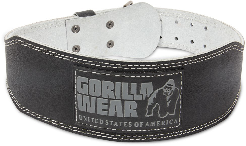 Gorilla Wear Halterriem - 4 Inch Gewatteerde Leren Lifting Belt - Zwart