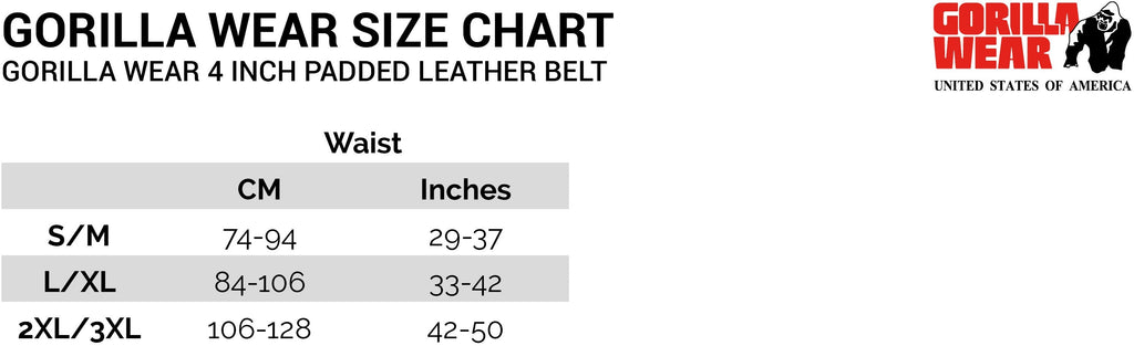 Gorilla Wear Halterriem - 4 Inch Gewatteerde Leren Lifting Belt - Zwart