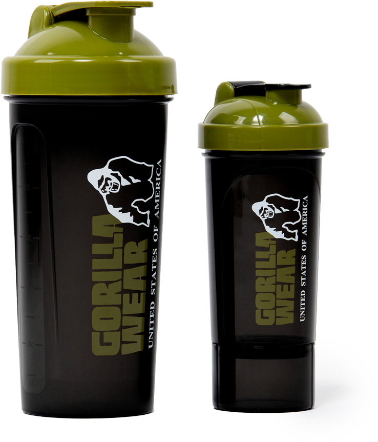 Gorilla Wear Shake Beker XXL - 1000 ml - Zwart/Legergroen