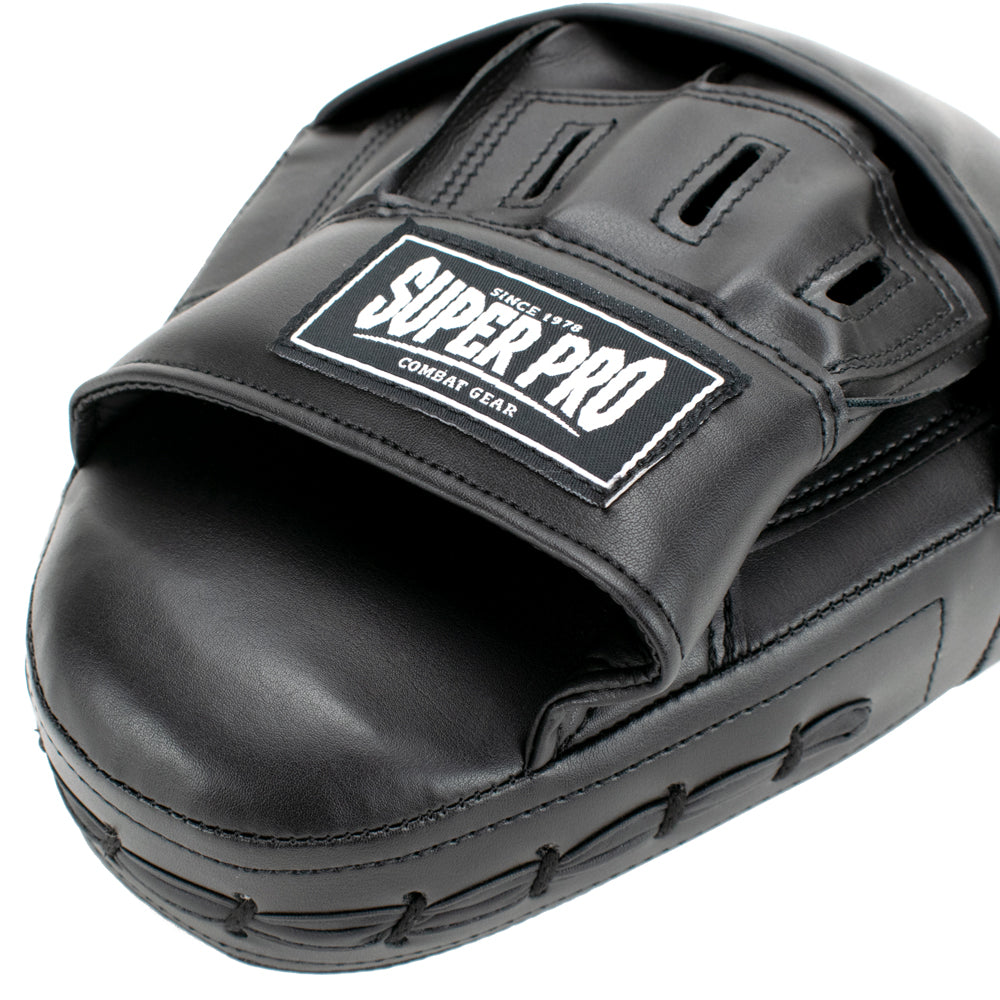 Super Pro Combat Gear Curved PU Handpads - Zwart / Wit