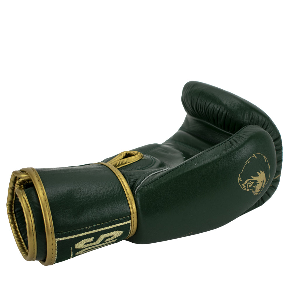Super Pro Combat Gear Warrior SE Lederen (Kick)Bokshandschoenen - Groen/Goud