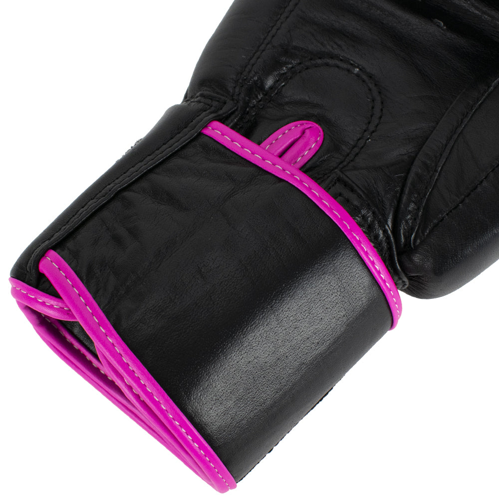 Super Pro Combat Gear Warrior Lederen (Kick)Bokshandschoenen - Zwart/Roze
