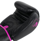 Super Pro Combat Gear Warrior Lederen (Kick)Bokshandschoenen - Zwart/Roze