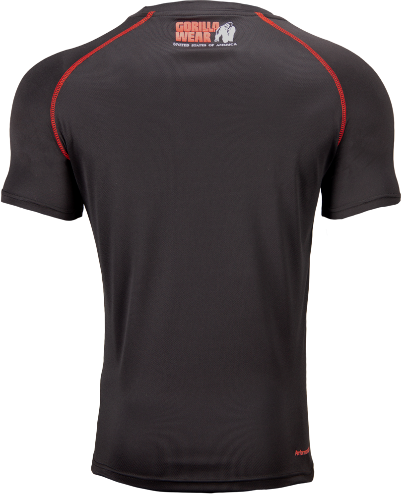 Gorilla Wear Performance T-Shirt - Zwart/Rood