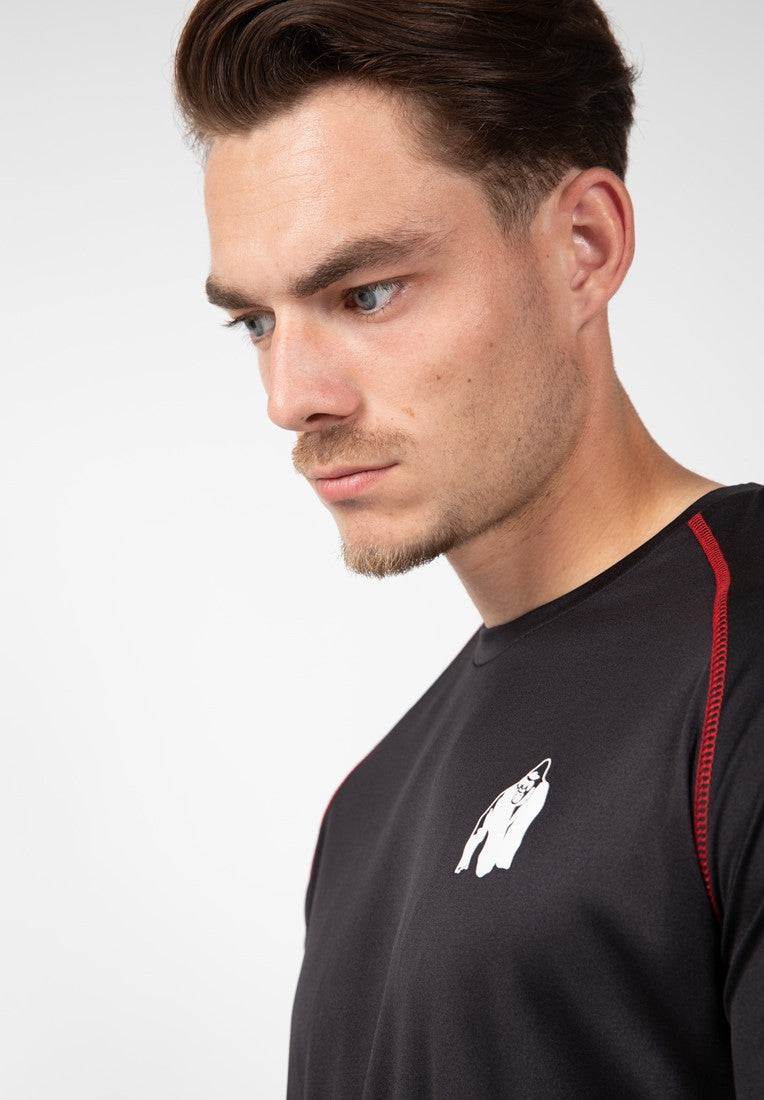 Gorilla Wear Performance T-Shirt - Zwart/Rood
