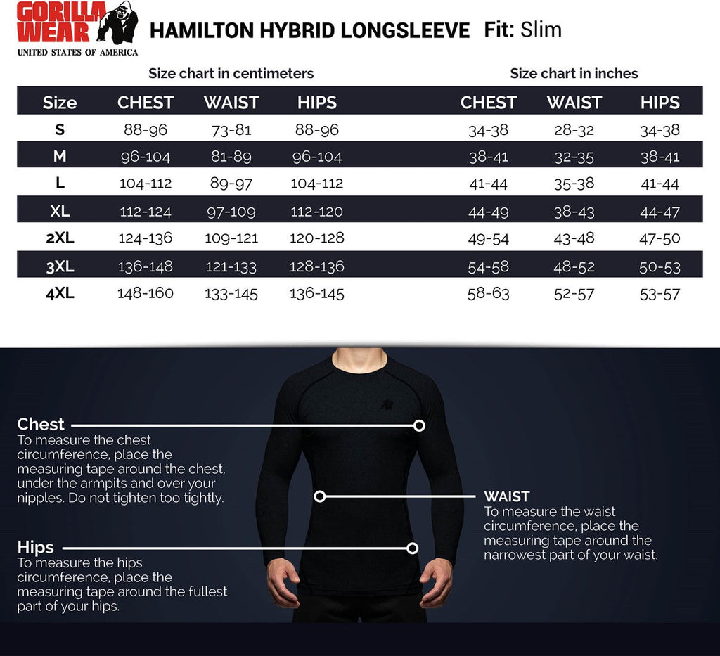 Gorilla Wear Hamilton Hybrid Longsleeve - Zwart