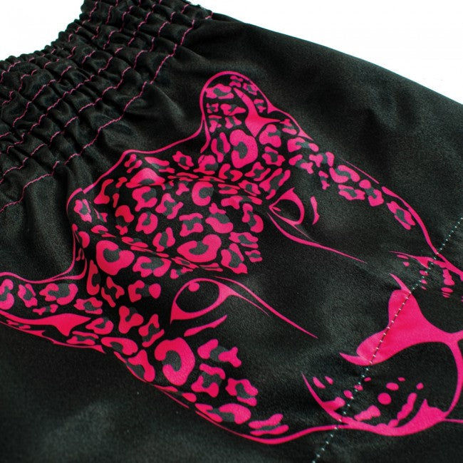 Super Pro Kids (Thai) Boxing Shorts Leopard - Zwart/Roze