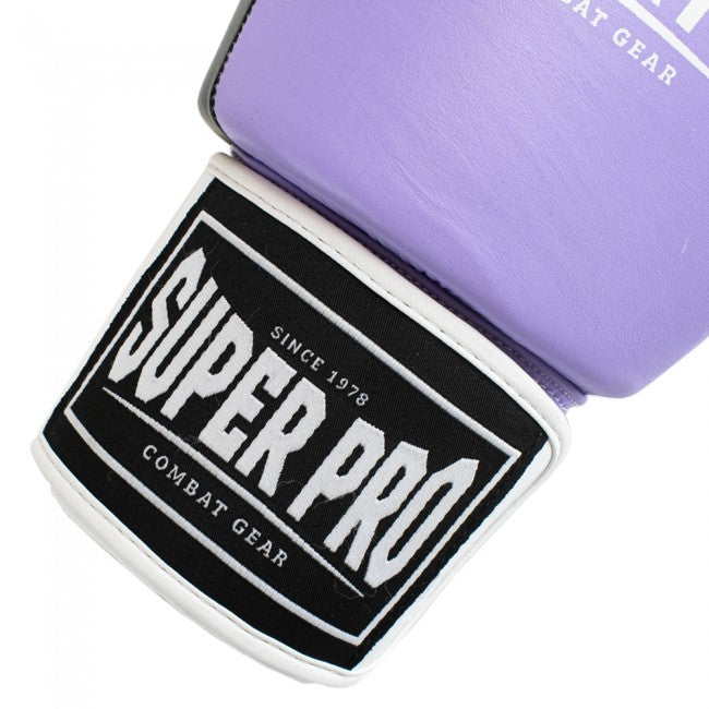 Super Pro Combat Gear Enforcer Lederen (Thai)Bokshandschoenen - Lila/Wit