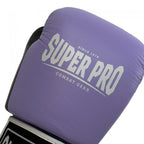 Super Pro Combat Gear Enforcer Lederen (Thai)Bokshandschoenen - Lila/Wit