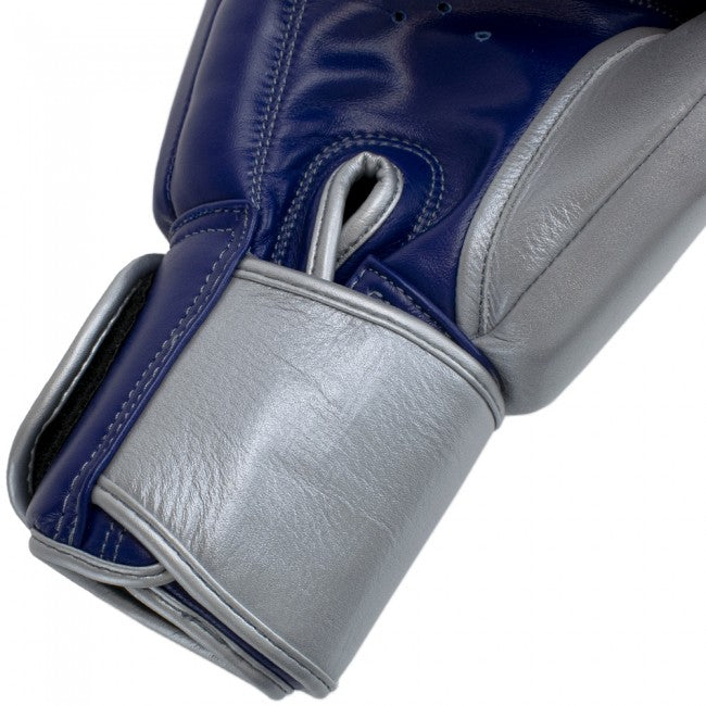 Super Pro Combat Gear Enforcer Lederen (Thai)Bokshandschoenen - Blauw/Zilver