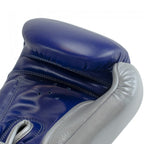 Super Pro Combat Gear Enforcer Lederen (Thai)Bokshandschoenen - Blauw/Zilver
